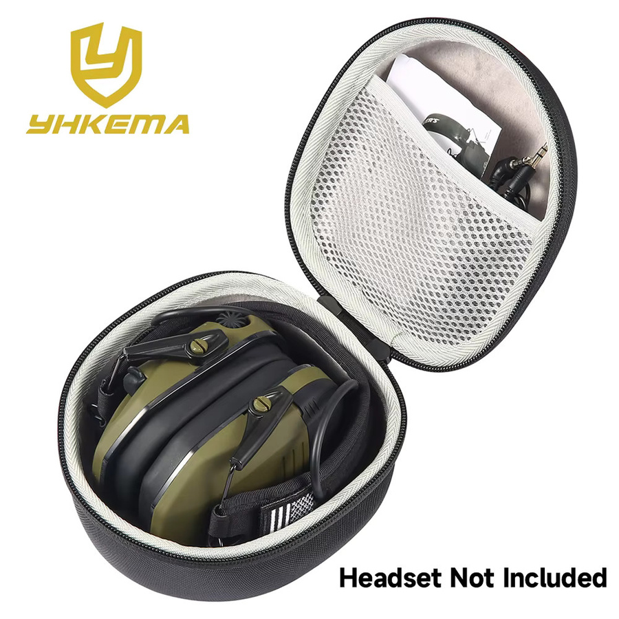 YHKEMA Aufbewahrungskoffer für taktische Headsets und Kopfhörer-Zubehör, Schwarz - Bild 2