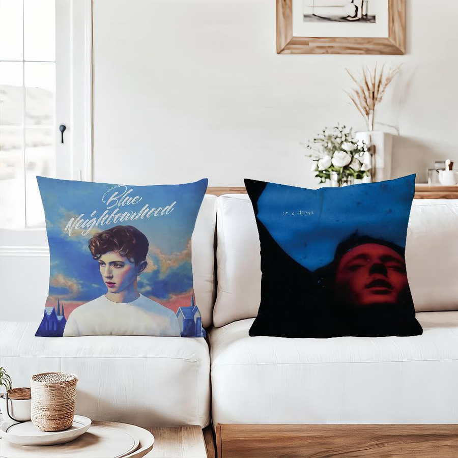 Kissenbezug Troye Sivan Blue Neighbourhood in Blau, B/B: 18 x 18 cm - Bild 3
