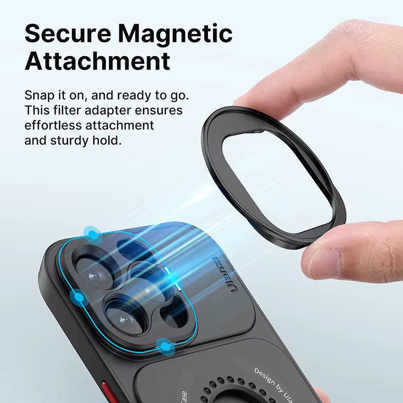 Ulanzi HP-016 O-LOCK Magnetfilter-Adapterring und Handyhülle für iPhone 15 Pro und iPhone 15 Pro Max in Schwarz - Bild 2