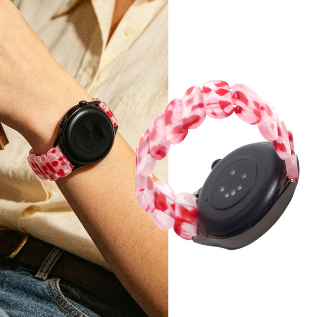 Huami Uhrenarmband Harz, Perlen, pink, 20/22mm - Bild 1