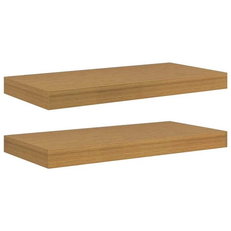 vidaXL Wandregal Set aus Holzwerkstoff in Beige, 2 Stück, B: 50 cm, T: 23 cm, H: 4 cm - Bild 2