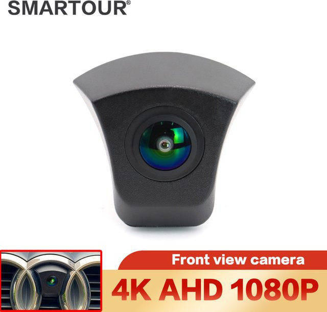 Smartour 180 Grad CCD AHD 1080P Full HD Auto Vorderkamera mit Audi Emblem Logo in Schwarz für Audi A1 A3 A4 A5 A6 A7 S1 S3 S6 Q3 Q5 Q7 - Bild 1