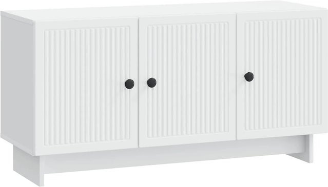 vidaXL TV-Schrank Weiß aus Holzwerkstoff, minimalistisches Design für dein Wohnzimmer, B/T/H: 99 x 34,5 x 50 cm - Bild 1