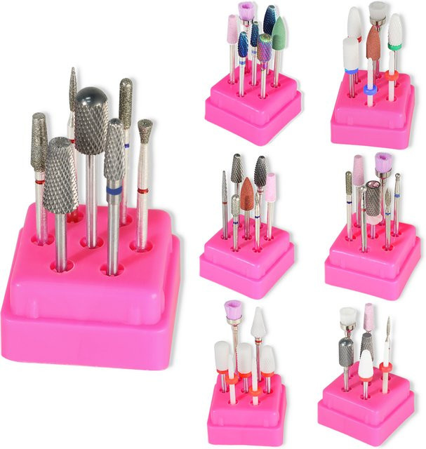 Limegirl Nagelbohrer Bits, 7 Stück, Wolframkarbid Keramik, Unisex - Bild 1