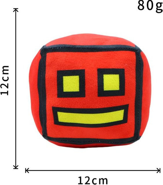 Bliboli Geometry Dash Geometrie Sprint, Plüsch Spielzeug, Rot - Bild 1