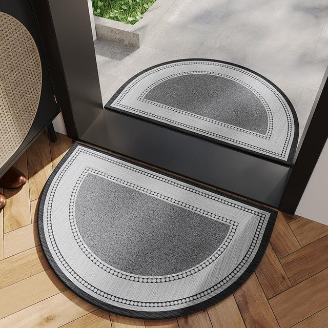Saugfähige Eingangsbodenmatte in Grau, moderne Fußmatte aus Polyester für Foyer und Wohnzimmer, B/T: 75 x 45 cm - Bild 1