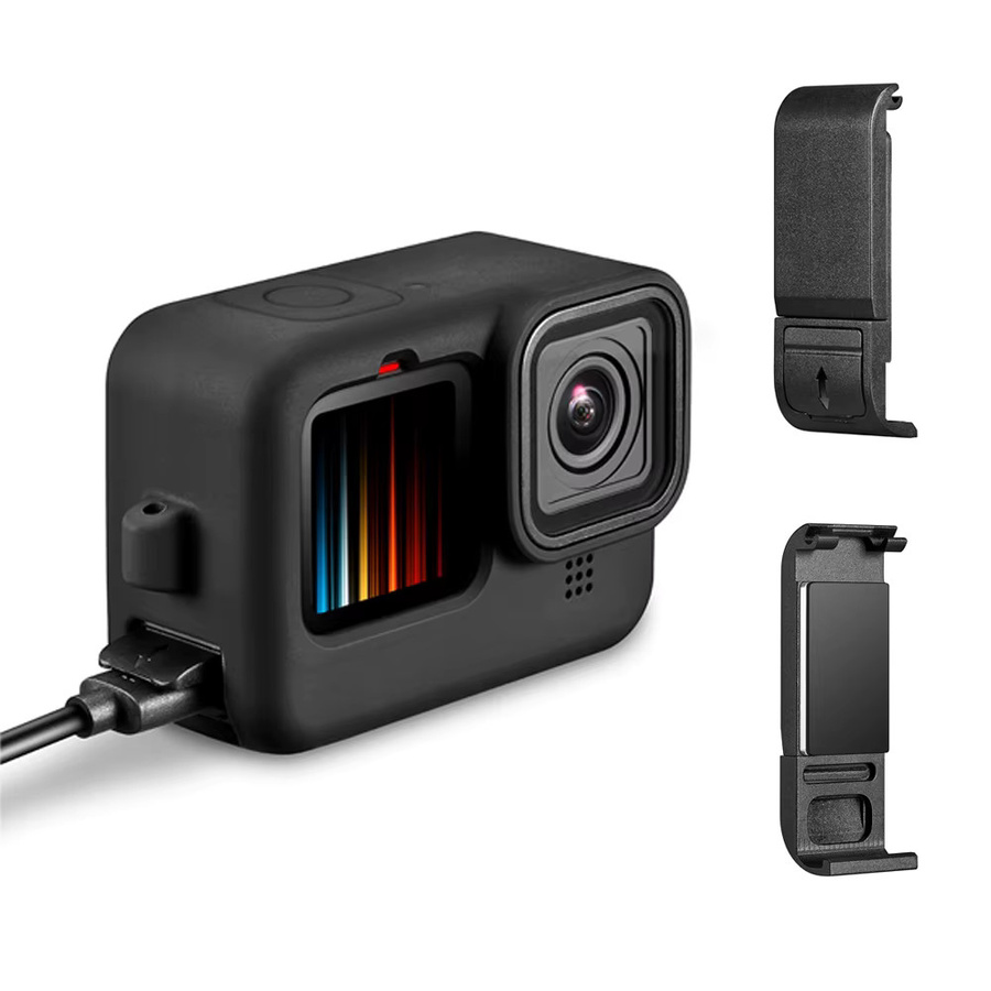 GoPro Action Camera Zubehör-Set für Hero 13 12 11 10 9 mit wasserdichtem Gehäuse, Silikonhülle, Displayschutzfolien, Batterieseitenabdeckung und Filtern - Bild 4