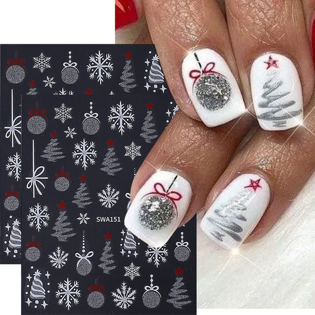 SWEET TREND Nagelaufkleber, Silber, Schimmernd, 2 Stück - Bild 1