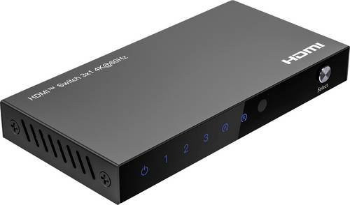 Roline HDMI-Switch mit Fernbedienung in Schwarz - Bild 1