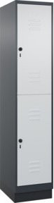 C+P Doppelstock-Spind Classic PLUS mit Sockel, 1 Abteil, Farbe Anthrazit/Lichtgrau, H x B x T: 195 x 40 x 50 cm - Bild 1