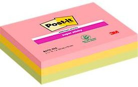 Post-it Super Sticky Meeting Notes Haftnotizen, Mehrfarbig, 3 Blöcke à 70 Blatt, B: 20,3 cm, H: 15,2 cm, T: 21,0 cm - Bild 1