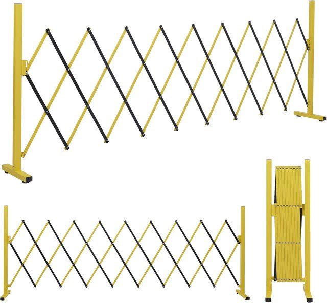 MCW Alu Absperrgitter B34 Scherengitter als ausziehbarer Zaun und Schutzgitter, gelb-schwarz, Höhe: 103 cm, Breite: 32 bis 265 cm - Bild 1