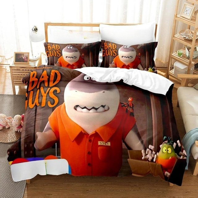 Anime The Bad Guys Bettwäscheset mit Bettbezug und Kissenbezug für Erwachsene und Kinder, Mehrfarbig, B/H: 140 x 210 cm - Bild 1