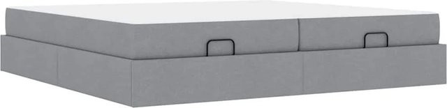 vidaXL Bettgestell mit Stauraum und Schubladen in Grau mit Stoffbezug B/T/H: 200 x 200 x 43,5 cm - Bild 1