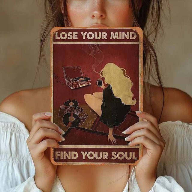 CIFBUY Vintage Musik Wandkunst Poster mit Sängerin, Vinyl und Kassetten im Boho Stil, Mehrfarbig - Bild 1