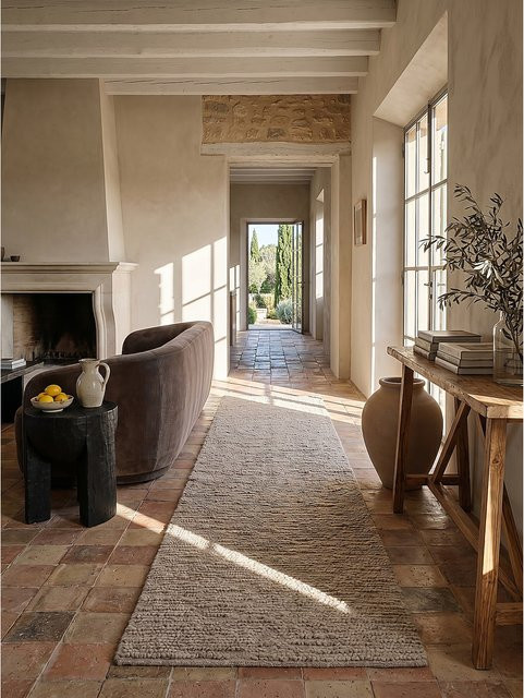 Läufer Kadima Design in Natur Beige und Sand aus Wolle B: 80 cm, L: 230 cm - Bild 1
