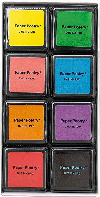 Rico Design Paper Poetry Tusche-Stempelkissen Set Essentials Mix in Multicolor mit 8 Farben - Bild 1