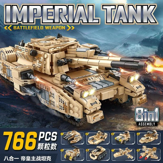 Militärbausteine 8-in-1 Panzerbausteine Kampf Fahrzeug, Montage Spielzeug, ab 6 Jahren - Bild 1