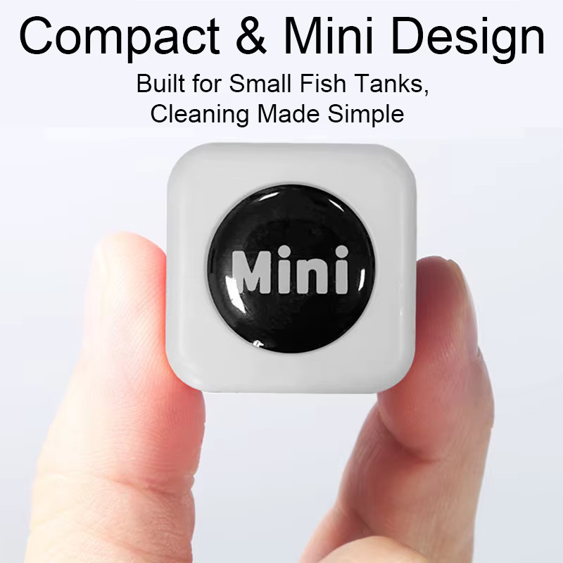 TUNFAN Mini-Aquarium Magnetbürste in Weiß, quadratischer kratzfreier Algenentferner zur Reinigung kleiner Fischbecken - Bild 5