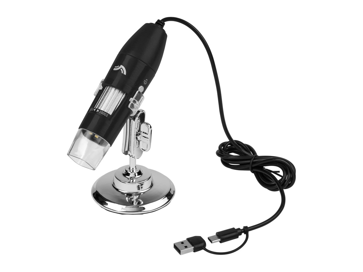 CRIVIT USB-Digitalmikroskop in Schwarz mit USB-C und USB-A Anschluss - Bild 3