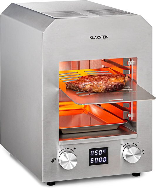 Klarstein Hannibal Hochtemperaturgrill Indoor 2200W Edelstahl Silber - Bild 1