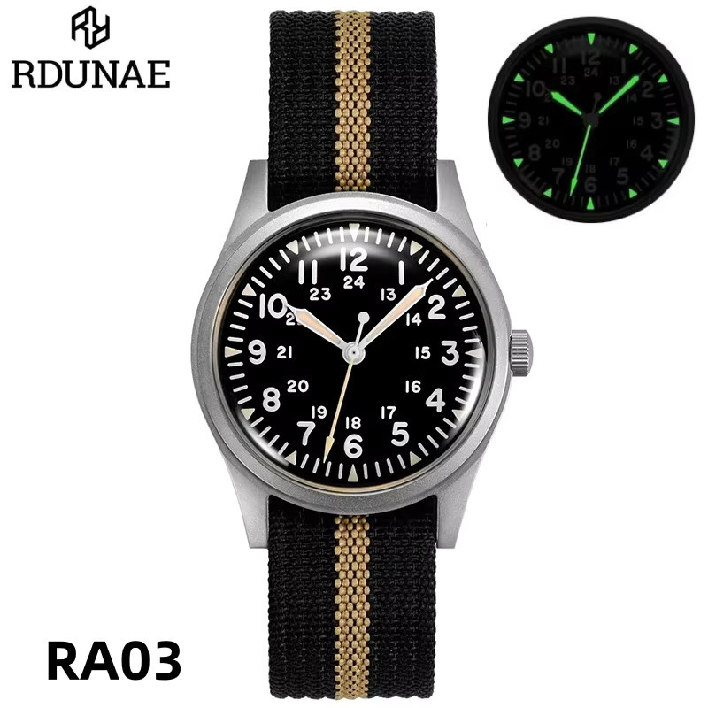 RDUNAE Armbanduhr Quarz, Edelstahl, Schwarz, 34,5 mm, Herren - Bild 6