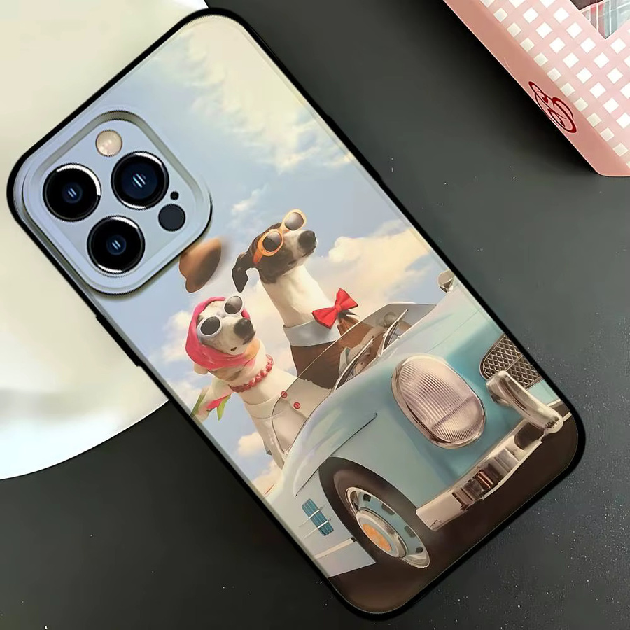 Lustige Hunde Handyhülle in Schwarz für iPhone 11 bis iPhone 17 Pro Max und weitere Modelle - Bild 5