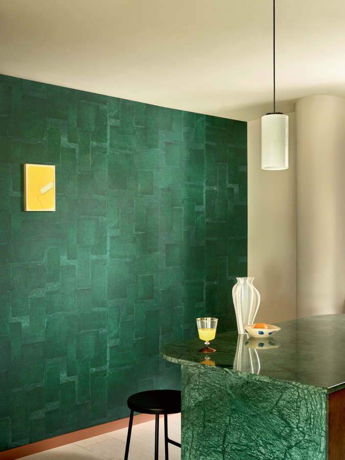 Élitis Tapete Sangpi VP 1018 60 in Grün mit abstraktem geometrischem Design - Bild 1