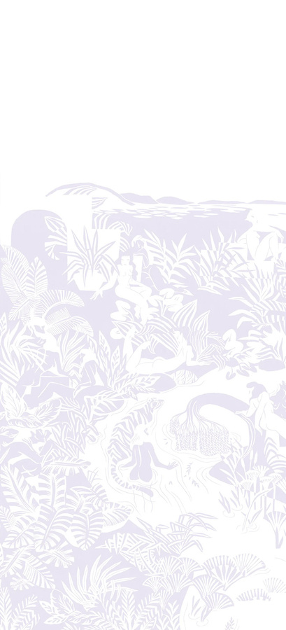 Isidore Leroy Mural Eternelles Lilas Wandtapete im Art Nouveau Stil, Farbe Lila, Non-Woven - Bild 1