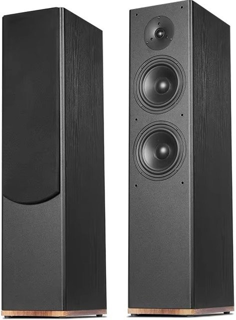 Tower 2.0 Frontlautsprecher in Schwarz, passiver HiFi-Standlautsprecher mit drei Frequenzbändern und Holzgehäuse für deine Heimstereoanlage - Bild 1