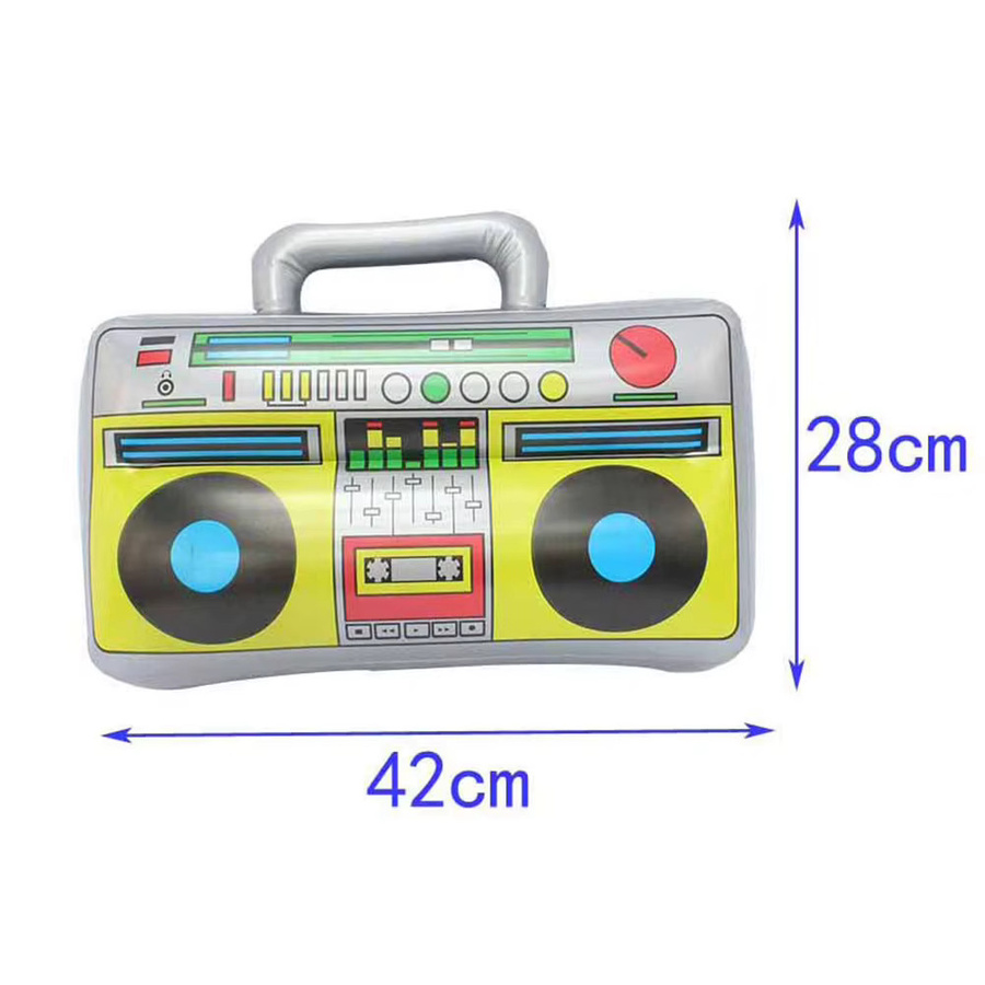 Aufblasbare Radio-Boombox von ALLOYSEED als bunte Retro-Partydekoration für 80er und 90er Jahre Themenpartys, Hip-Hop und Disco - Bild 5