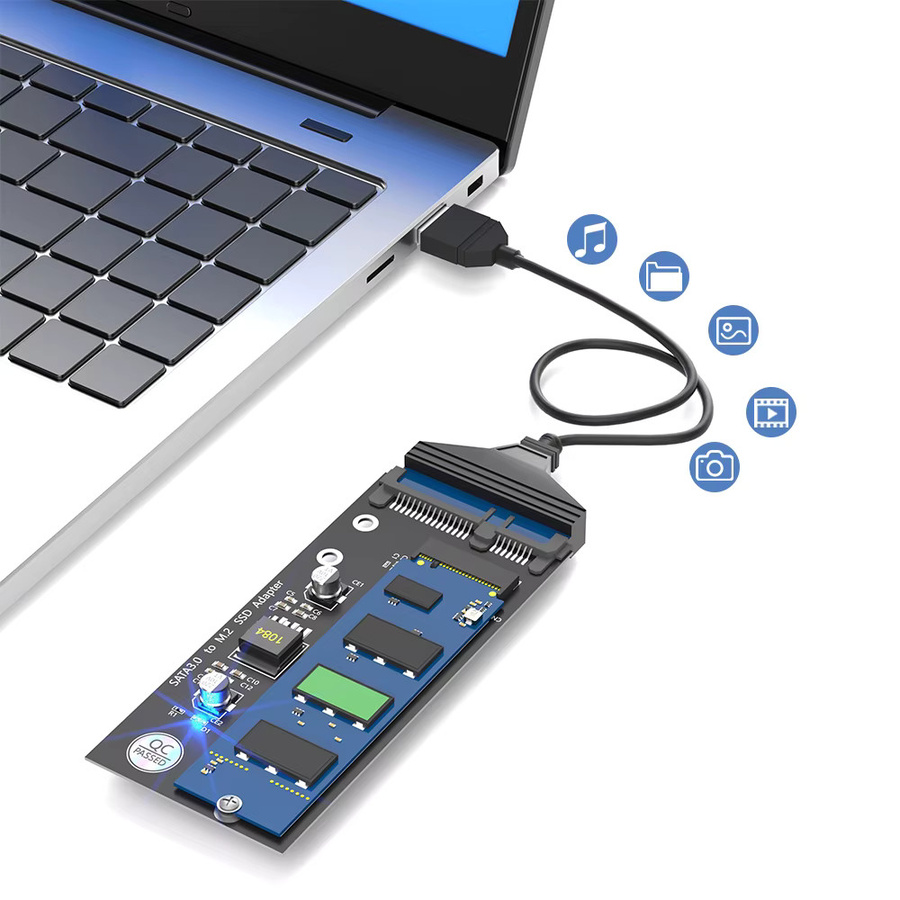 T.F.SKYWINDINTL M.2 NGFF zu SATA III Adapterkarte für B Key und B&M Key SSD Konverter (kompatibel mit M.2 2280, 2260, 2242, 2230) - Bild 4
