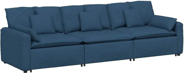 vidaXL Modulares Sofa Blau mit Kissen und Armlehnen - Bild 1