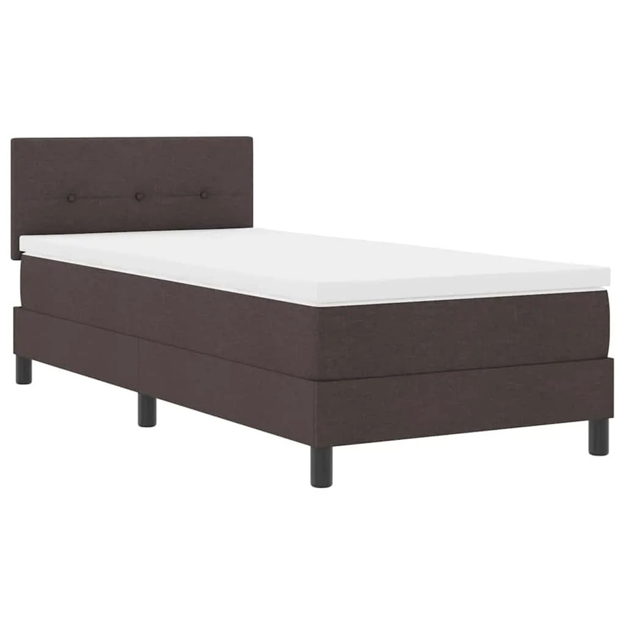 vidaXL Boxspringbett mit Matratze in Dunkelbraun aus Stoff, B/T/H: 80 x 200 x 280 cm - Bild 2