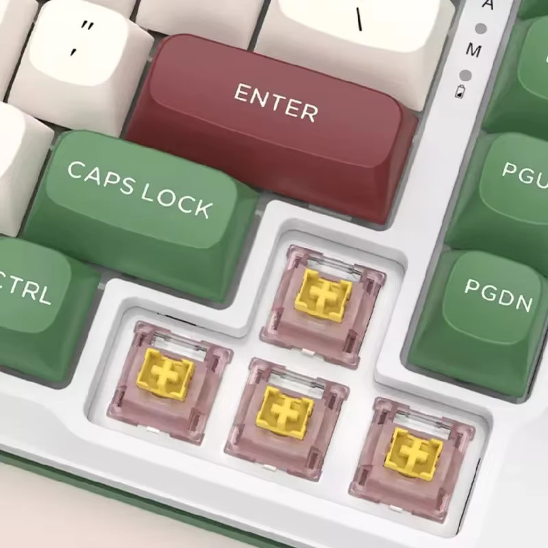 Outemu Silent Peach V3 Mechanische Tastatur Schalter, Lineare Hot-Swap Schalter mit Lichtleiterstange und 21 mm Feder, 5-polig, PA66 und vorgeschmierte POM - Bild 2