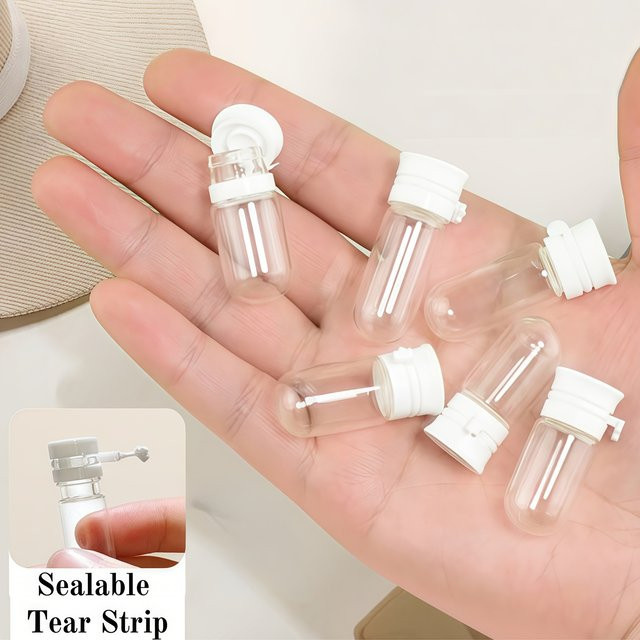 FIGHTYU Mini-Reiseflaschen, 10 Stück, transparentes Glas, auslaufsicher - Bild 1