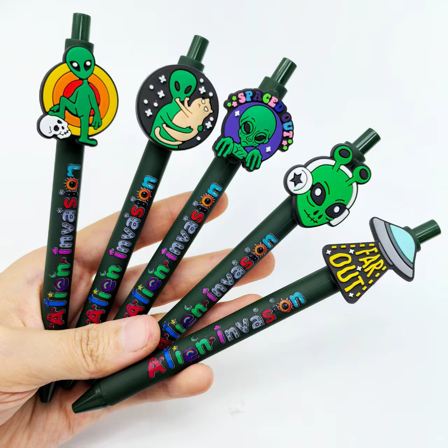Kreative Alien-Kugelschreiber in Alien-Weltform für Schüler und zum Unterschreiben aus Kunststoff - Bild 2