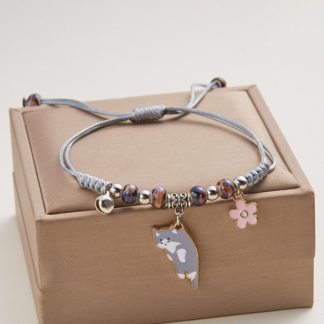 Rinhoo Armband, Katze, Emaille, Metall, beige, Unisex - Bild 1