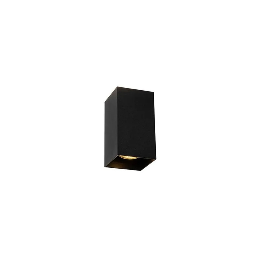 QAZQA Sabbir LED Wandleuchte Schwarz Quadrat Minimalistisches Up-Down Design für Flur, Schlafzimmer und Arbeitszimmer mit GU10 Fassung - Bild 2
