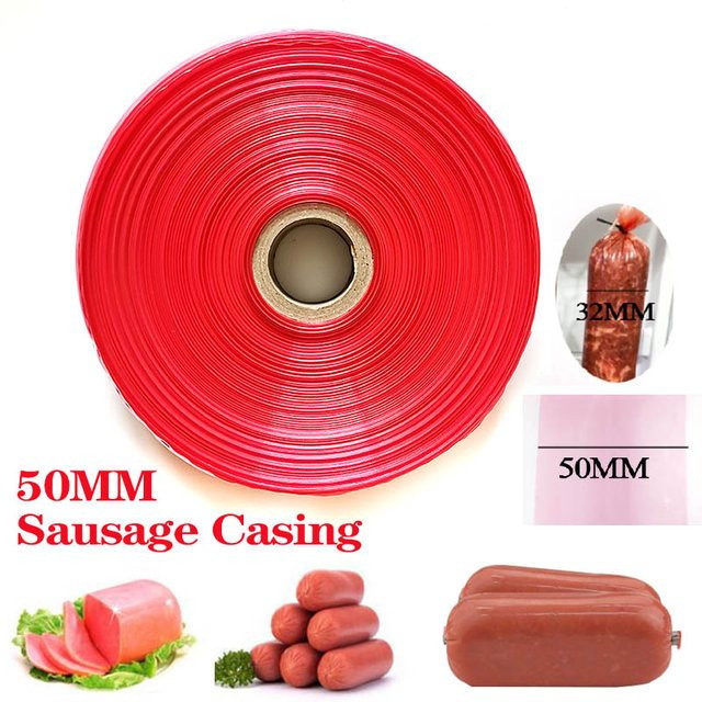 SAFEBET Kunststoff-Wursthüllen Transparent Rot, Breite: 50 mm - Bild 1
