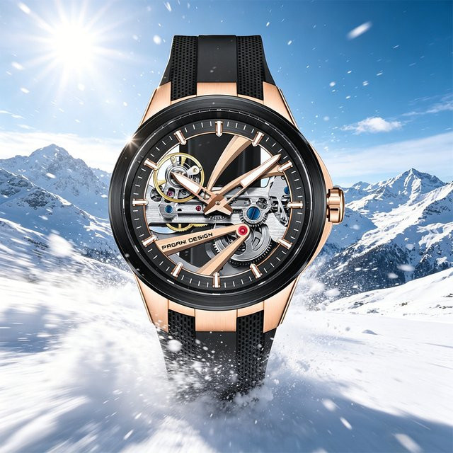 PAGANI DESIGN Armbanduhr, Automatik, Edelstahl, Silikon, Grün, Herren - Bild 1