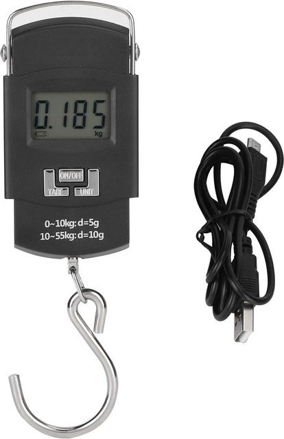 OutsideWorld Tragbare Elektronische Digitale Gepäckwaage mit LCD-Anzeige, Schwarz, bis 50 kg - Bild 1