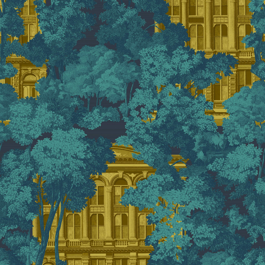 Nobilis Wallpaper Palazzo COS180 Vlies Tapete mit floralem Design in Türkis und Multicolour Matt - Bild 1