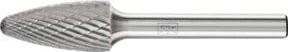 PFERD Hartmetall Frässtift Rundbogen RBF universal mittel kreuzverzahnt, Durchmesser: 12 mm, Länge: 25 mm, Schaft-Durchmesser: 6 mm, Farbe: Silber - Bild 1