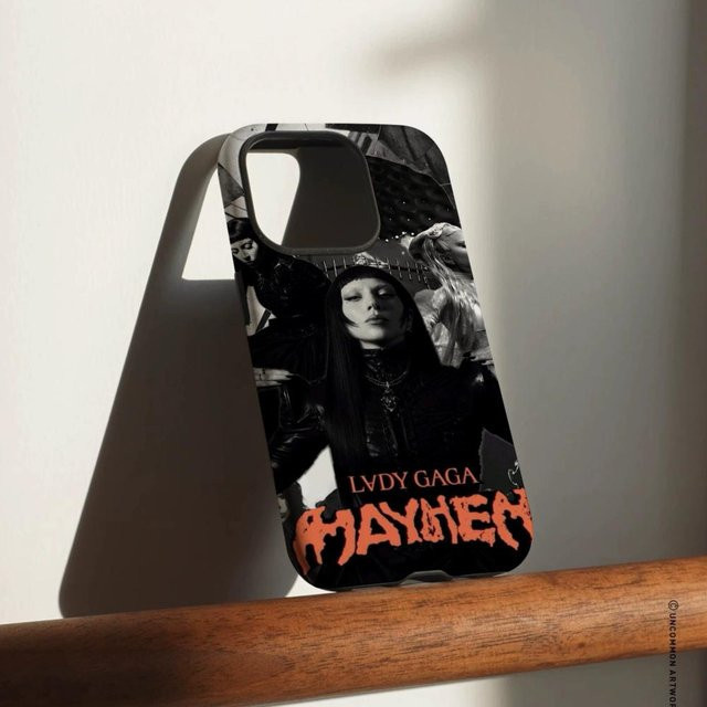 L-Lady G-Gaga MAYHEM Handyhülle für iPhone 17 16 15 14 13 12 Pro Max Plus, glänzende HD-Doppelschicht-Flüssighartschale in White Multicolour - Bild 1