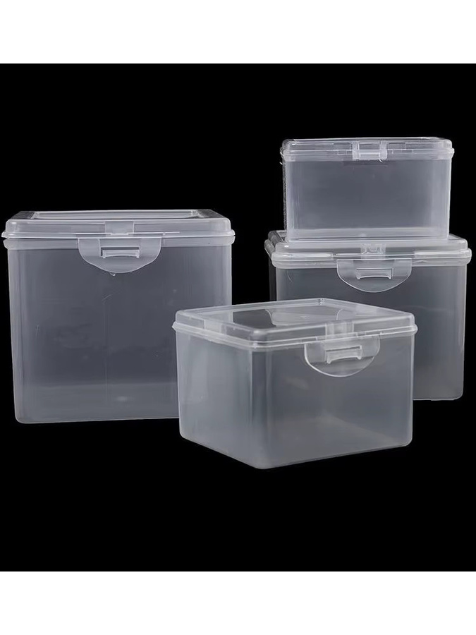 Transparente Aufbewahrungsbox aus Kunststoff mit Deckel als rechteckiger Organizer für Schmuck und Schreibwaren - Bild 3