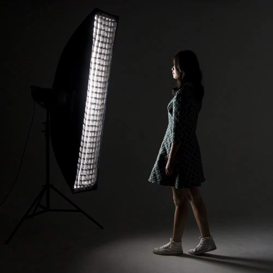 APWIKOGER Softbox-Wabengitter in Schwarz für Studio-Stroboskop-Fotografie, B: 35 cm, H: 160 cm - Bild 2