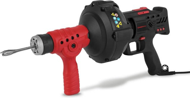 Eberth Elektrischer Rohrreiniger in Rot mit 300W Leistung und 7,6m Spirale (11mm Durchmesser) - Bild 1