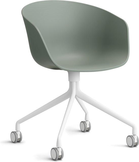 HAY About A Chair AAC 24 Schalenstuhl in Grün mit Stahlgestell und Drehfunktion - Bild 1