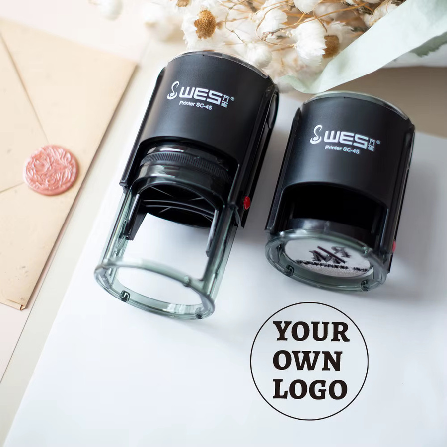 Personalisierter Selbststempel mit individuellem Bild, Logo oder Portrait – runder Selbststempel mit schwarzer Tinte - Bild 4
